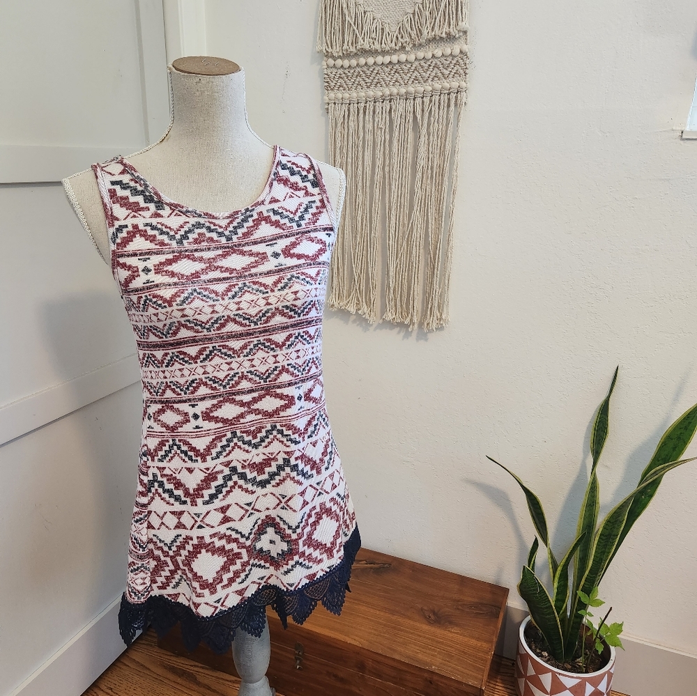NWOT Southwest Lace Dress Top- M